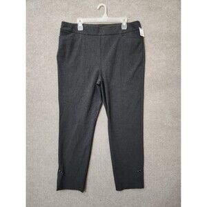 Chicos So Slimming Brigitte Crop Pants Womens 3T US 18 Tall Gray Pull On NWOT
